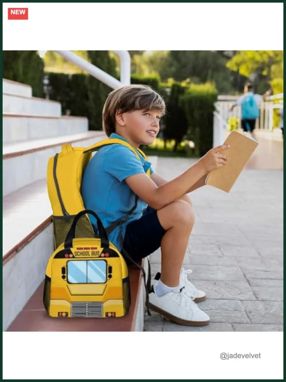 Kids Backpack Set with Lunch Box and Pencil Case, Lightweight Polyester School